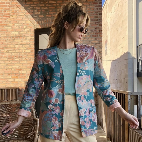 Vintage Asia Inspired Colorful Blazer - Picture 3 of 7